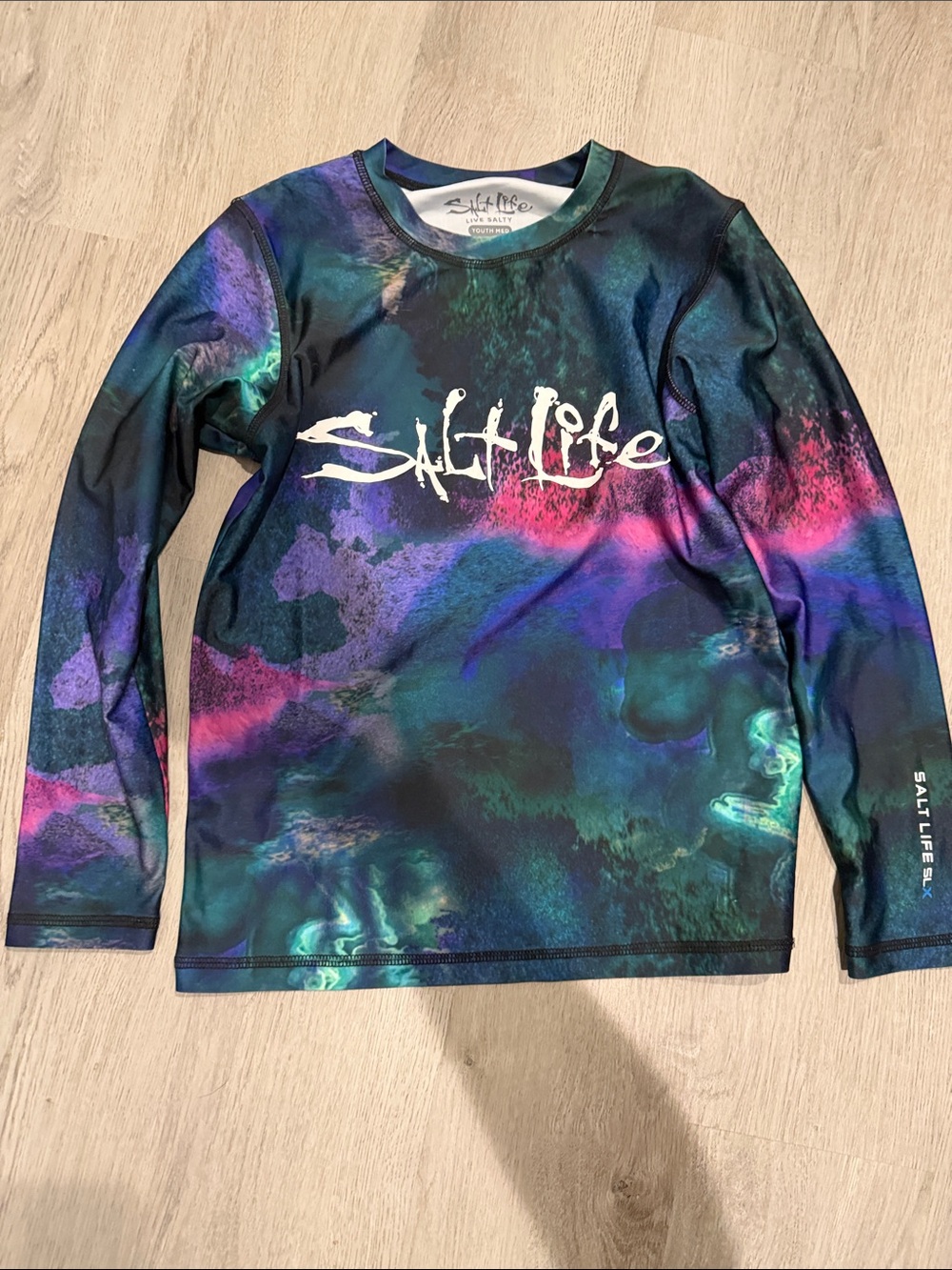 Salt Life Kids Long Sleeve Rashguard - Blue, Purple, Pink, Green